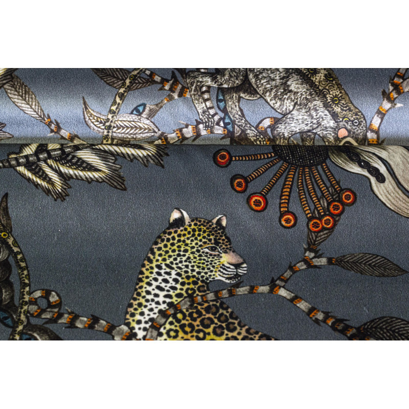 Ardmore 'Monkey Bean' Velvet Fabric, Ash
