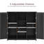 Armoire de rangement 2 portes avec 4 tablettes, noir