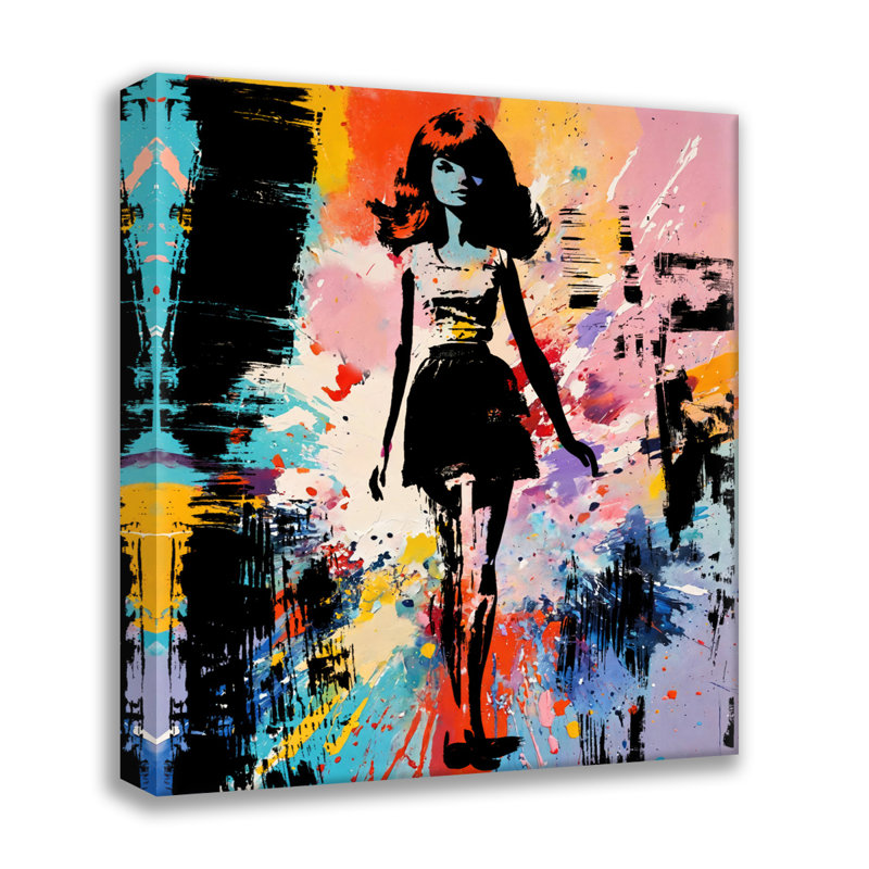 Sérigraphie Barbie, estampe numérique sur toile tendue avec châssis, H 24 po x l 20 po