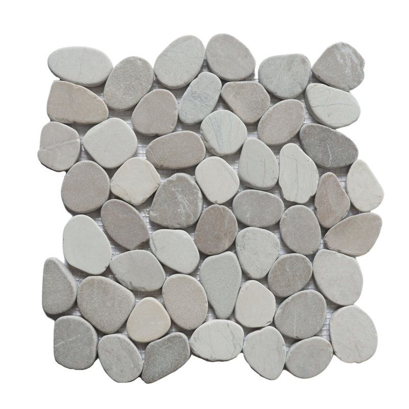 Hawaii 12" x 12" Natural Stone Pebbles Mosaic Wall & Floor Tile, Capucino