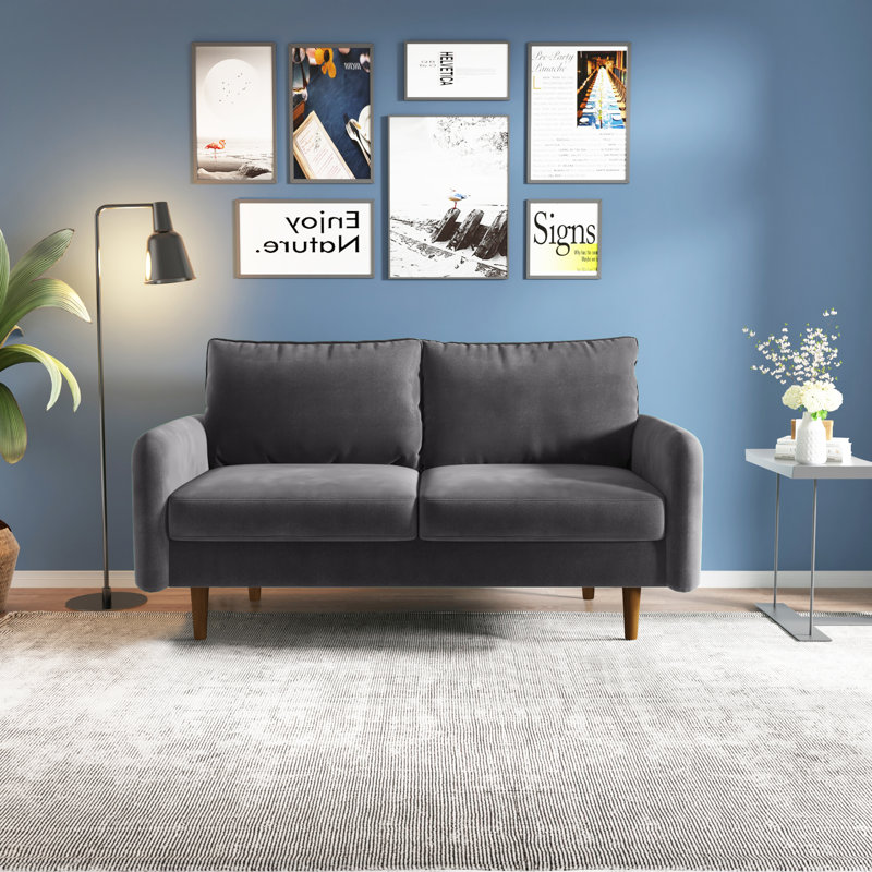 Causeuse Anacapa, Velours gris velours