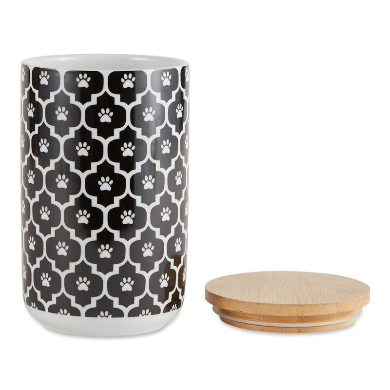 Céramique Hunter Pot à friandises pour animaux, Noir