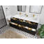 Meuble-lavabo double 60 po avec comptoir en quartz 60 po