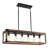 Brown 6-Light Dimmable Kitchen Island Rectangle Chandelier Lighting Fixture