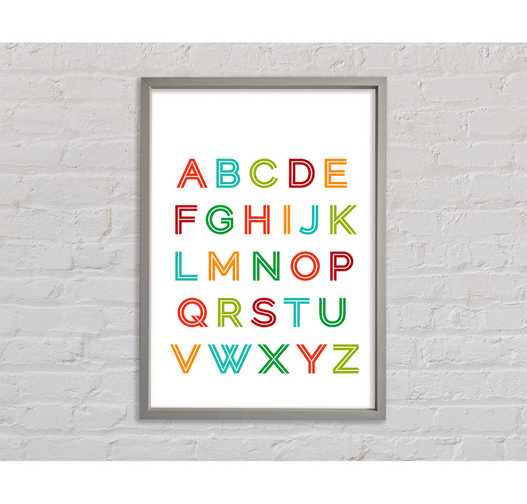 Alphabet Colours - Einzelner Bilderrahmen Typografie auf Leinwand