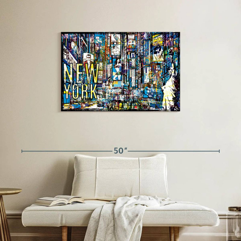Illustration grunge de New York, H 24 po x l 36 po