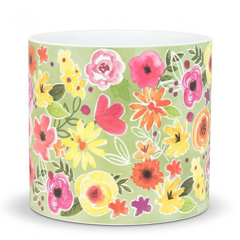 Brisyn Ceramic Cachepot, 6" H x 6.5" W x 6.5" D