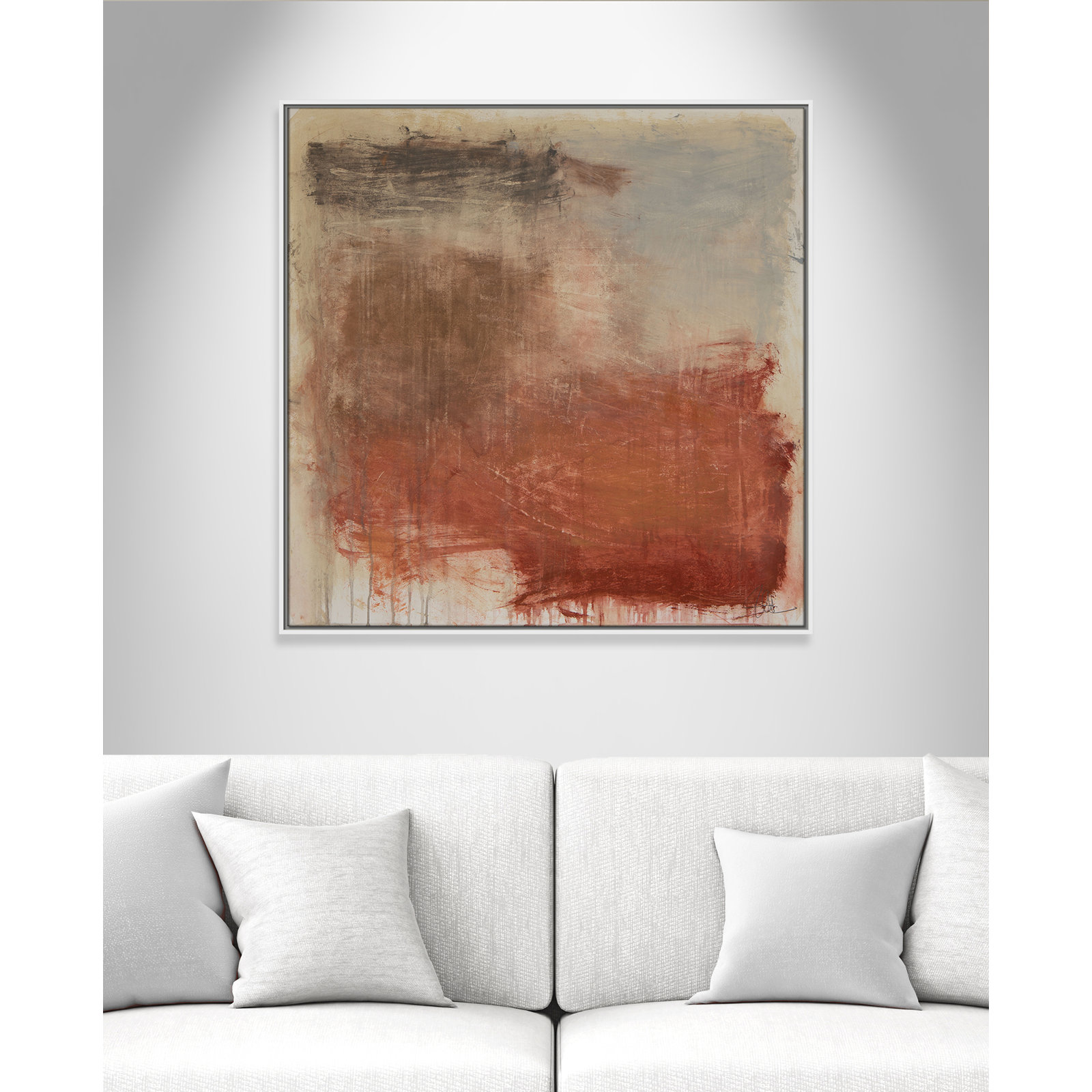 Colin "Autumn Over The Riviera" Print, 37.5" H x 37.5" W, White
