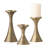 Set of 3 Aluminum Handmade Decorative Pillar Candle Holders (Brass)-1841546346