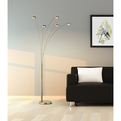 Lampe sur pied arquée 73 po à 5 arches avec gradateur tactile