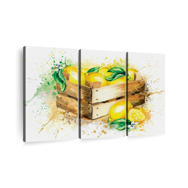 «Lemon Harvest Splash», 3 pièces, H 32 po x l 50 po x P 1,25 po