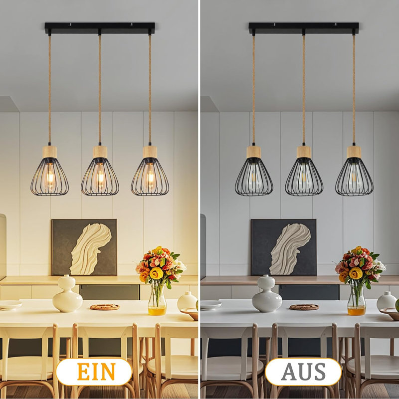 3 - Light Matte Black Cylinder Pendant