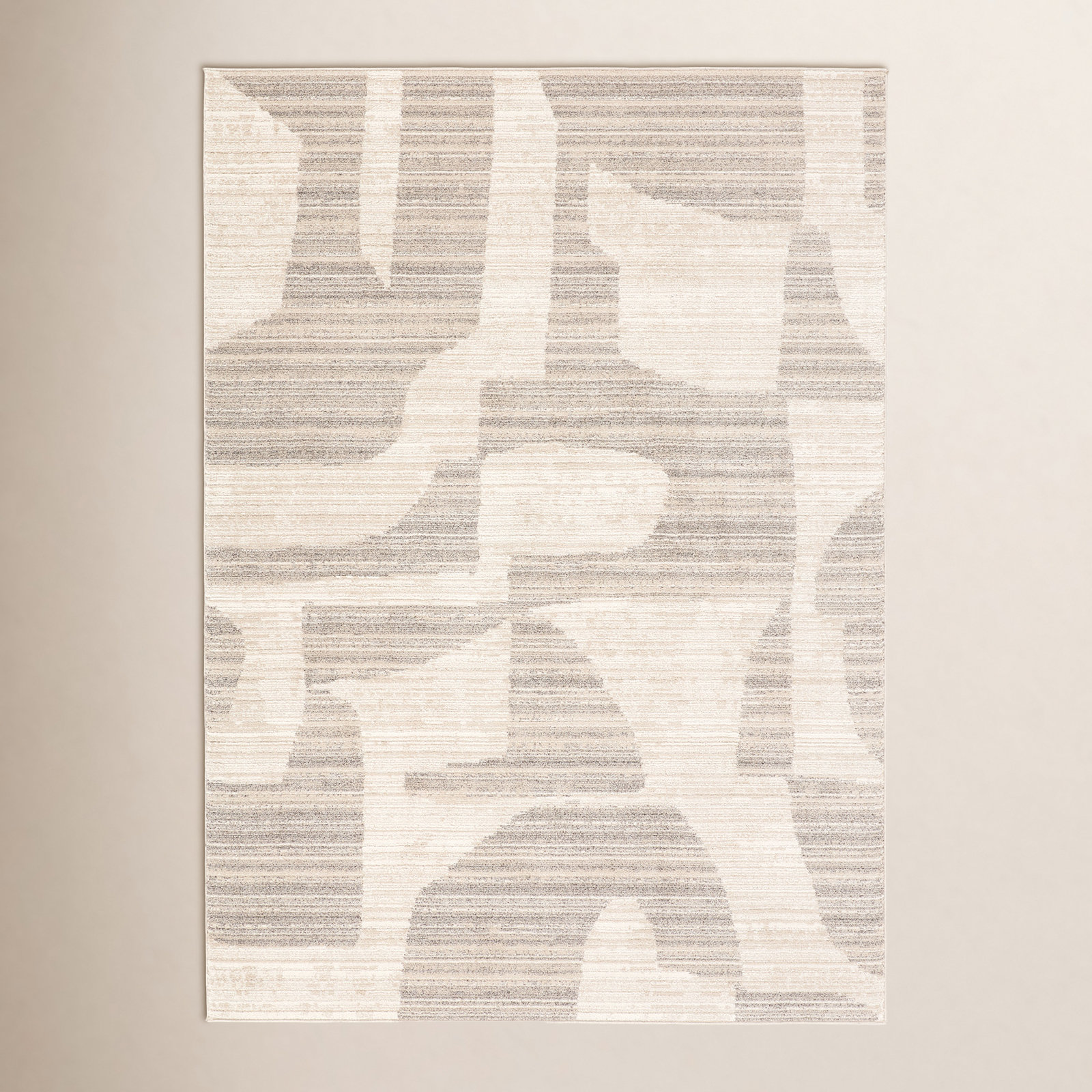 Loehrke Tan Taupe Abstract Rug, Rectangle 9'6" x 13'6"