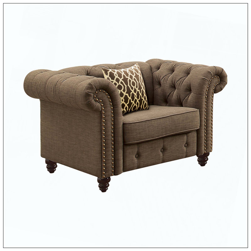Largeur de 45 po Bryceson, Lin 100 % brun