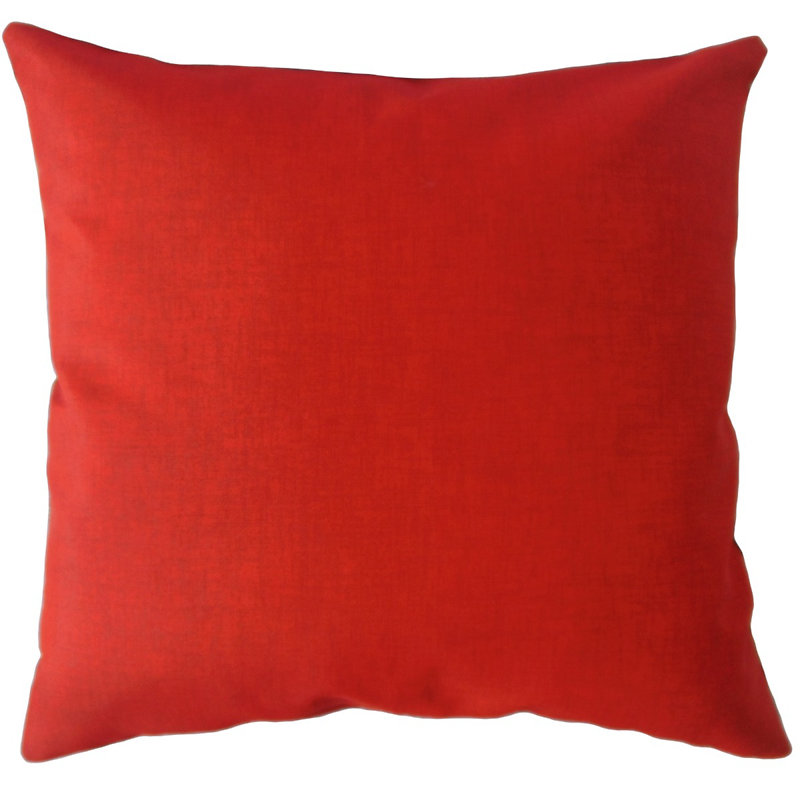 Coussin en coton Hamlin, 18 po x 18 po, Coussin décoratif, Rouge