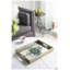 Plateau rectangulaire rectangulaire avec poignées découpées, style européen rétro, 18 x 13 pouces