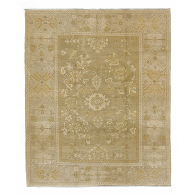 Gharni Wool Oriental Area Rug in Beige/Neutral/Taupe