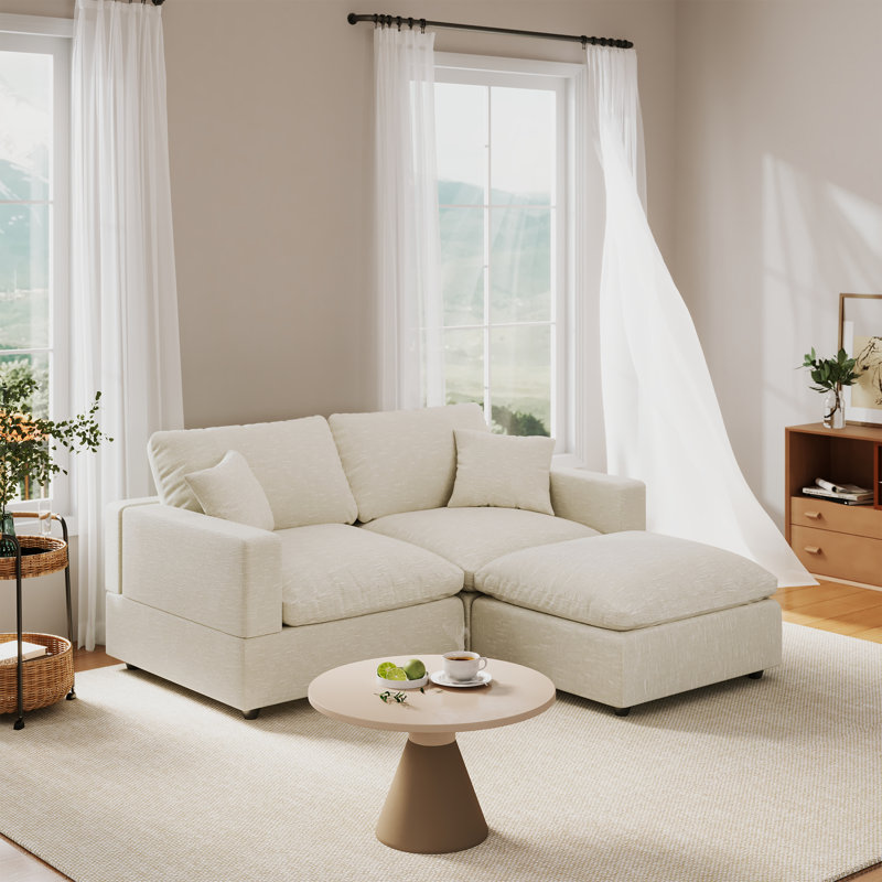 Canapé modulaire rembourré 67 po Janse, Beige