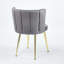 Chaise de salle à manger moderne avec pieds en tube de fer de couleur dorée, velours et dossier confortable, ensemble de 2-642904811