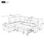 Lit modulaire gris foncé avec prises et rangement dissimulé, housse en lin, rangement en coin en forme de L, lin, siège confortable