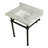 Kingston Brass Templeton 30-Inch Carrara Marble Vanity Top with Brass Legs (8-Inch, 3-Hole)-30370027