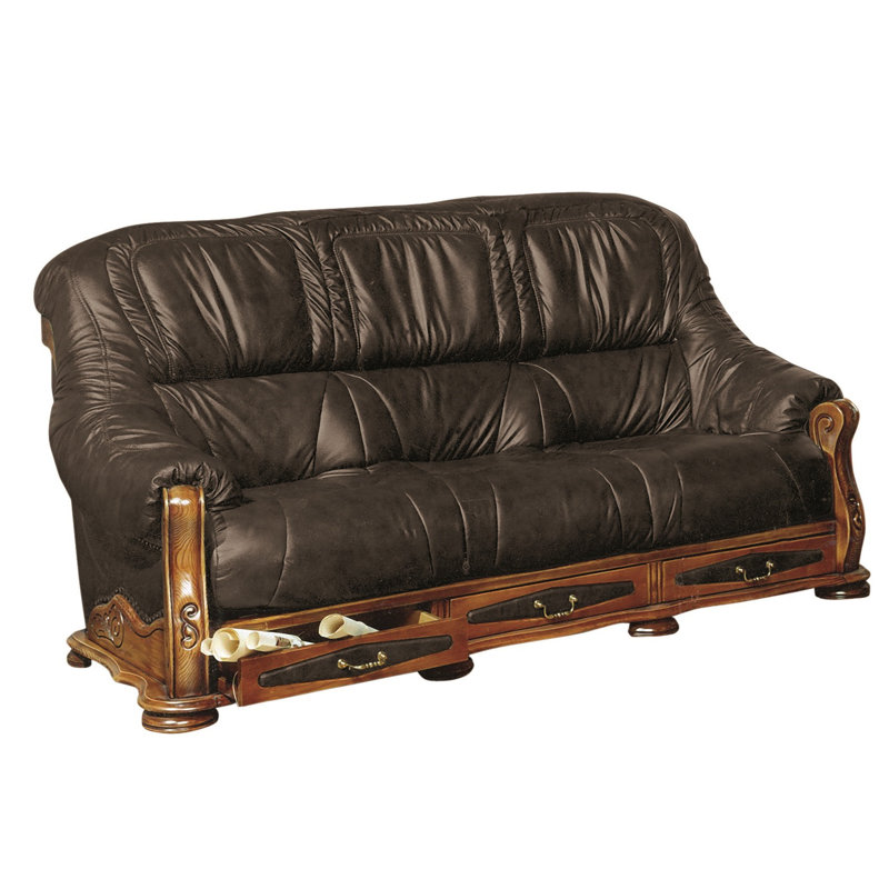 Dodsworth Faux Leather Sofa, Chocolate