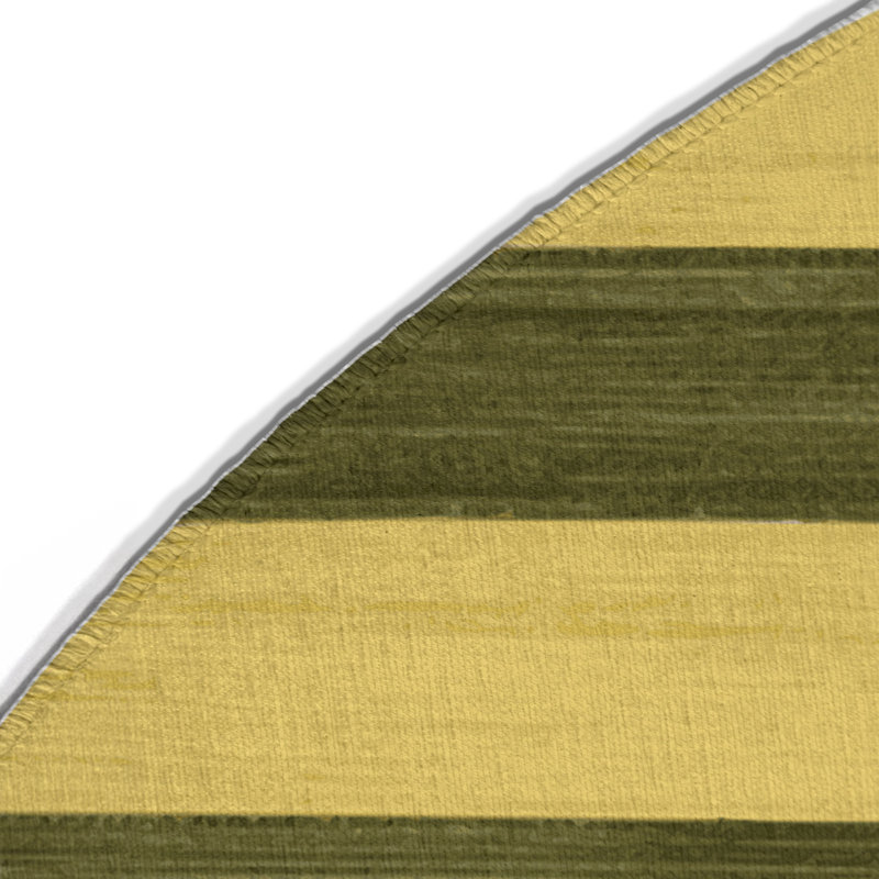 Tapis intérieur / extérieur brun HorizontalStripes, Rond 5 pi