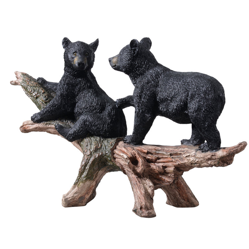 Black Bears on Log