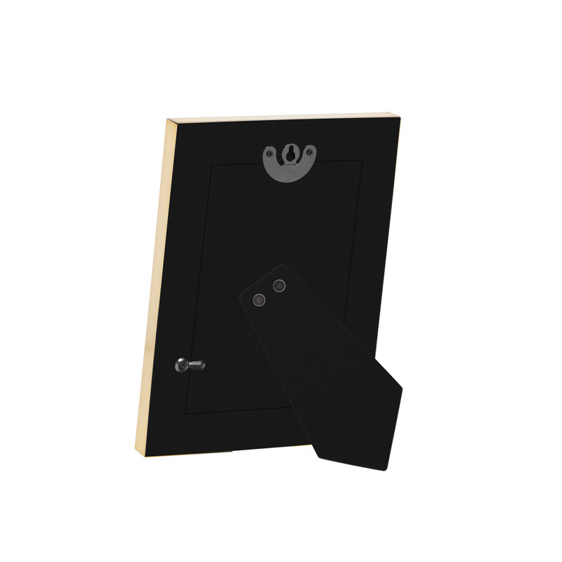 Gold and White Enamel 4x6 Tabletop Picture Frame