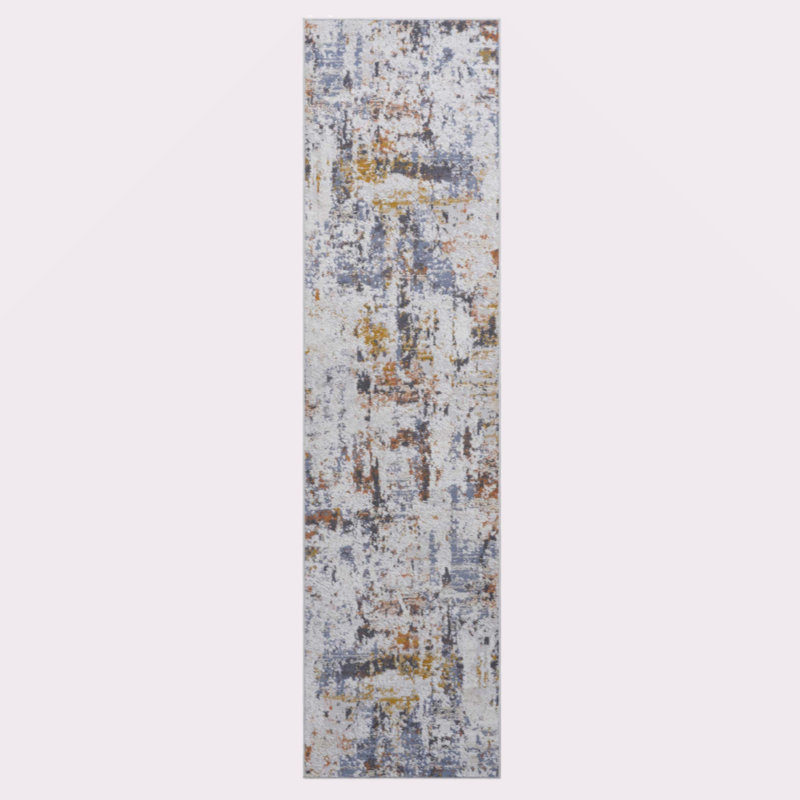 Collection Ivory/Blue /Abstract Non-Shedding Living Room Bedroom Dining Home Office Stylish And Stain Resistant Area Rug