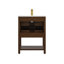 Meuble-lavabo simple en noyer de 25 po avec plateau en composite Aastha-242859885