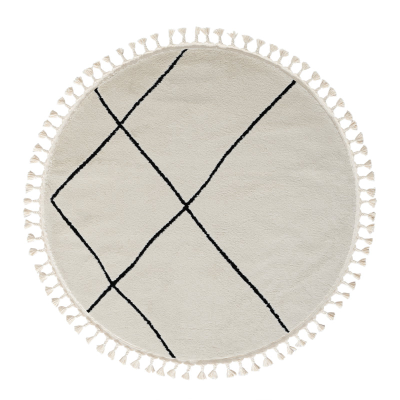 Oasis Tapis white Rug, Round 140cm