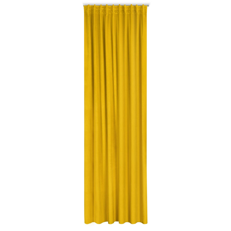 Odoaker Semi Sheer Curtains Single Panel, Mustard