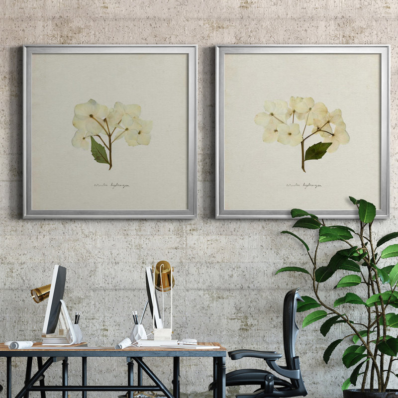 Cornales Hydrangea I Cornales Hydrangea I - ensemble de 2 reproductions de cadres photo, H 34,5 po x l 69 po, Toile encadrée