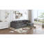 Canapé-lit modulaire en chenille gris en U avec 2 coussins décoratifs-1561828113