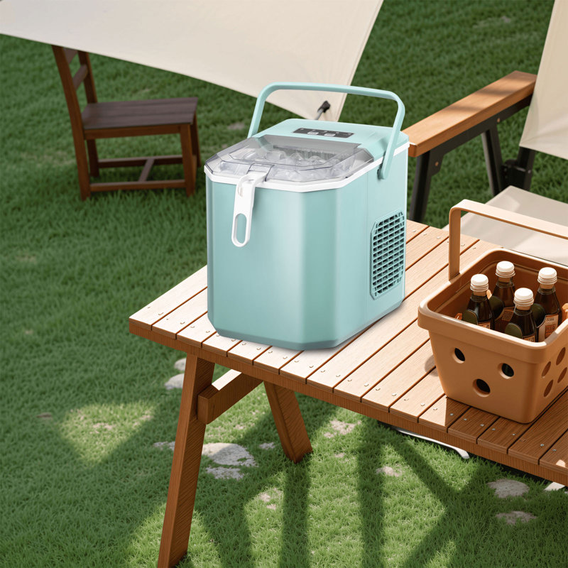 Machine à glaçons portative de comptoir - 26Lbs / 24H avec autonettoyante, 9 cubes en 8 minutes, comprend une pelle à glace et un panier pour la maison, le bureau et les fêtes