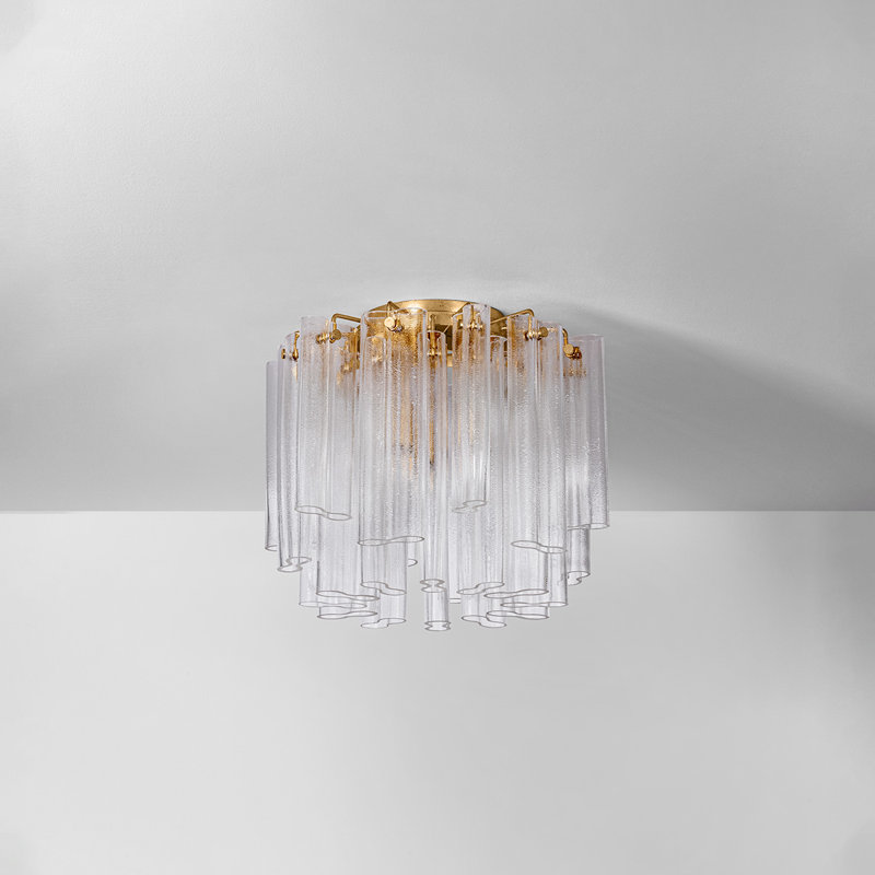 Varenna Semi Flush in Vintage Gold Leaf