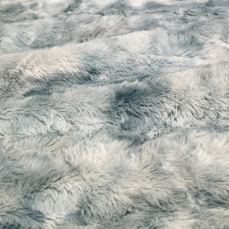 Wonderful Faux Fur Comforter Set 3 Piece Tie Dye, Full/Queen Comforter + 2 Standard Shams, Blue
