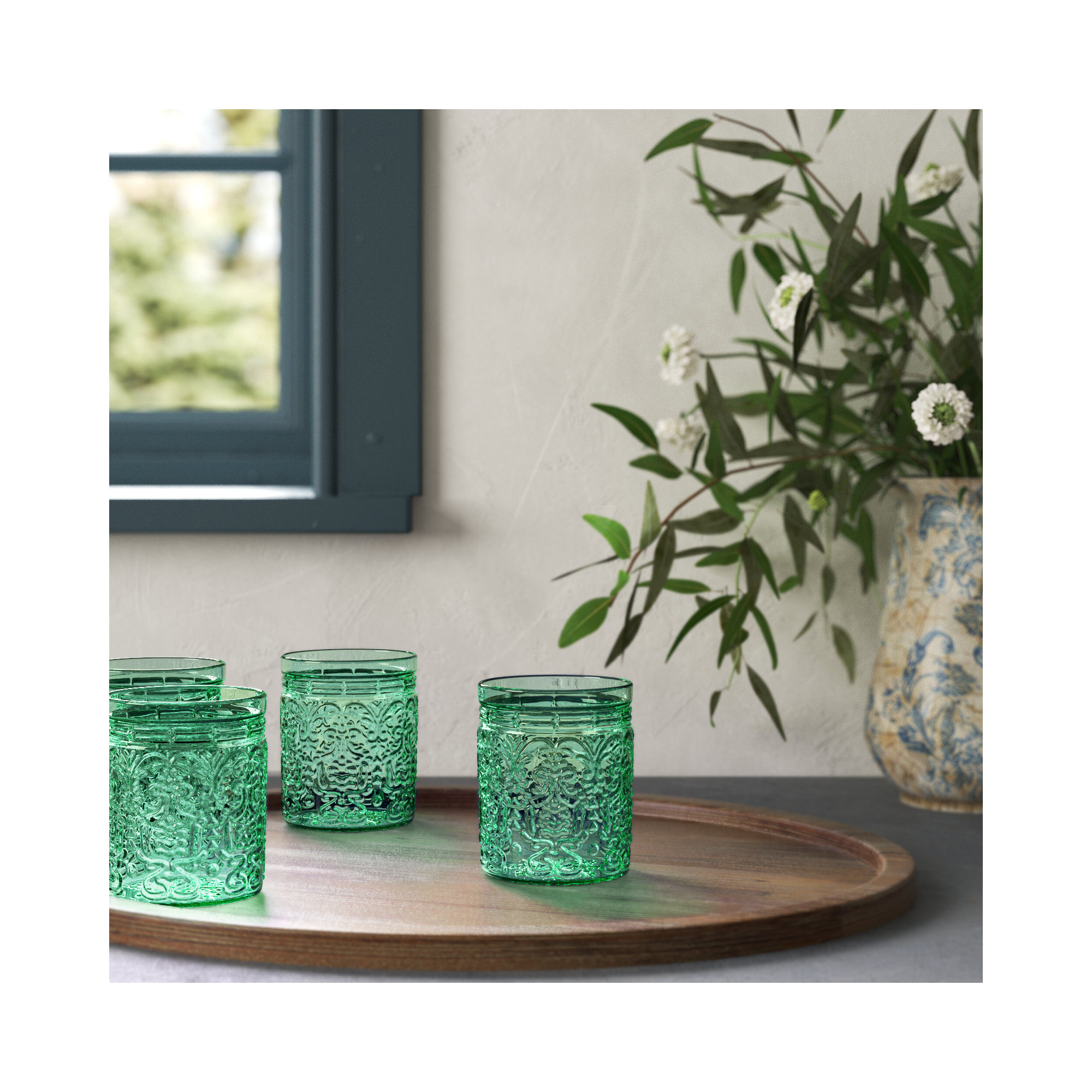 Jax Drinking Glass 11 oz, Dark Green