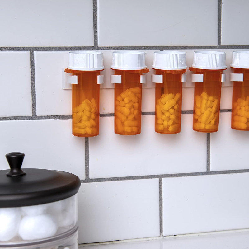Pinces pour portes d'armoire - Organisateur pour épices - Support à épices pouvant contenir 15 pots à épices - Pince adhésive extra forte en blanc pour garde-manger 15 carats
