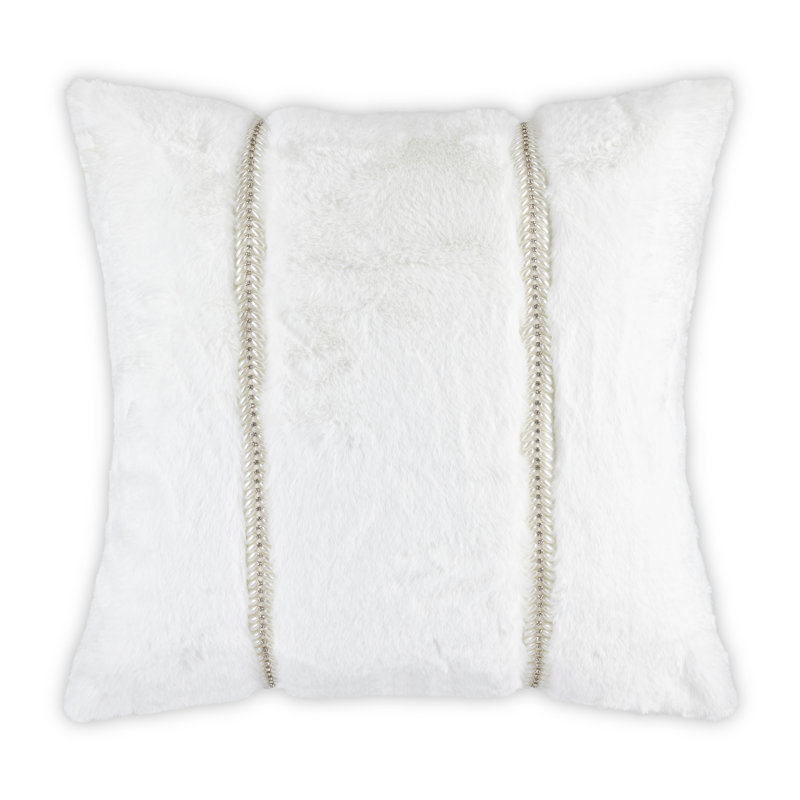 Lux Embroidered Feather Throw Pillow