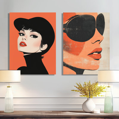 La mode des années soixante en couleurs III - Ensemble de 2 tableaux pop art