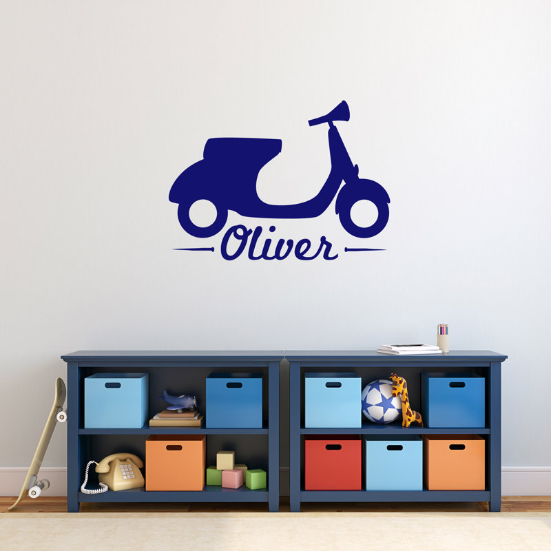 Adhésif décoratif scooter, Bleu marine, Oui