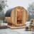 4-6-Person Outdoor White Cedar Barrel Wet Sauna With 6Kw TOULE Rock Heater, Tempered Glass Door And Chromatherapy Lights