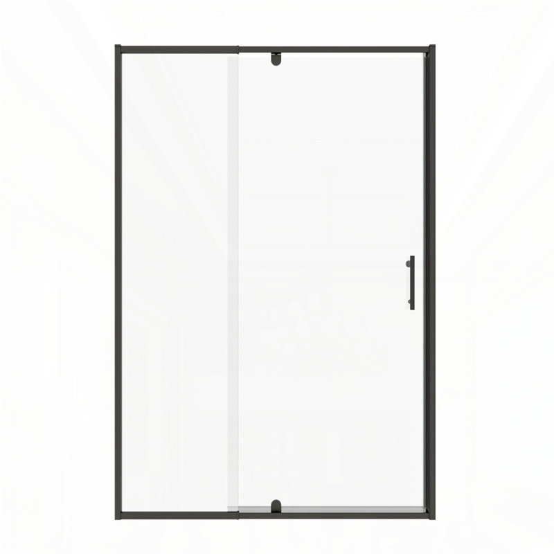 Porte de douche en verre pivotante l 56 à 60 po x H 71 po Piovt, porte de douche coulissante à cadre pivotant, Noir mat