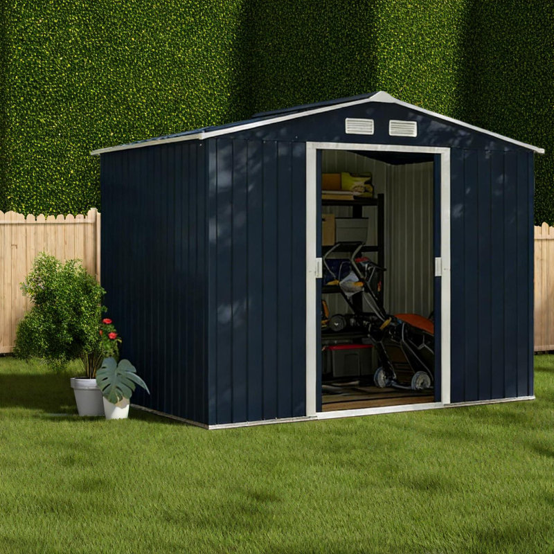 Remises spacieuses en métal, construction en acier, style moderne, utilisation dans le jardin
