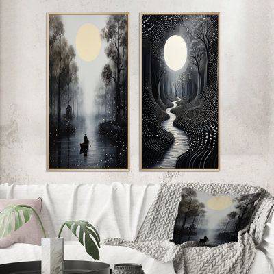 " Boating Forest River In Fog " 2 - Pieces