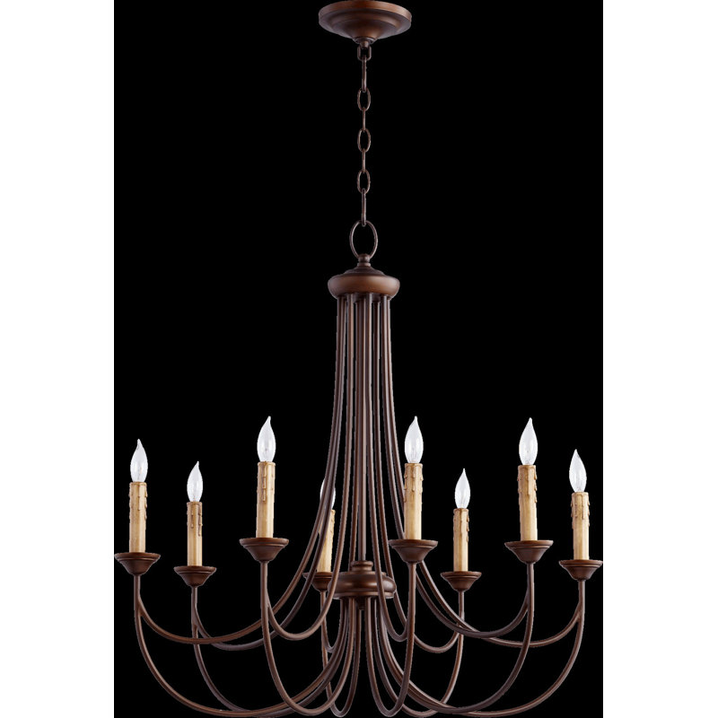 Polito 8 - Light Dimmable Classic / Traditional Chandelier, Oiled Bronze