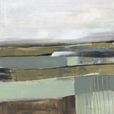 Neutral Horizon Grid II by Jennifer Goldberger - Wrapped Canvas Painting