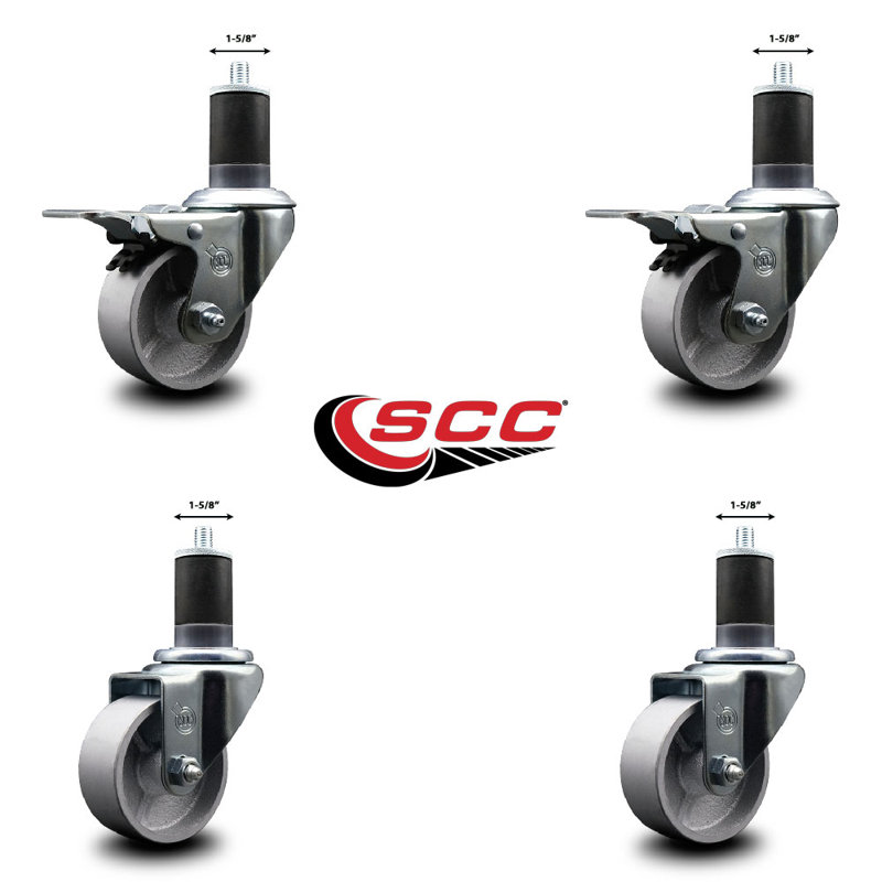 Ensemble de roulettes semi-pivotantes 1-5 / 8 pouces